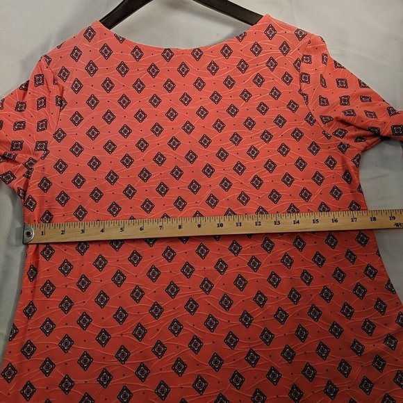 Croft & Barrow Pink Pattern 3/4 sleeve Tunic Top Shirt Blouse Womens Medium M - Picture 7 of 9